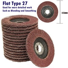 Flap Discs Flat Type 27 4.5'' 115mm Sanding Disk 40 60 80 120 Grit detailed Work