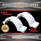 x2 White Plastic Trailer Mudguard & Steps Suit 13" or 14" Wheels. Boat Jetski
