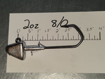 10 2oz S9 Shad Head Jigs on 8/0 VMC Barbarian Forged Black Jig Hooks