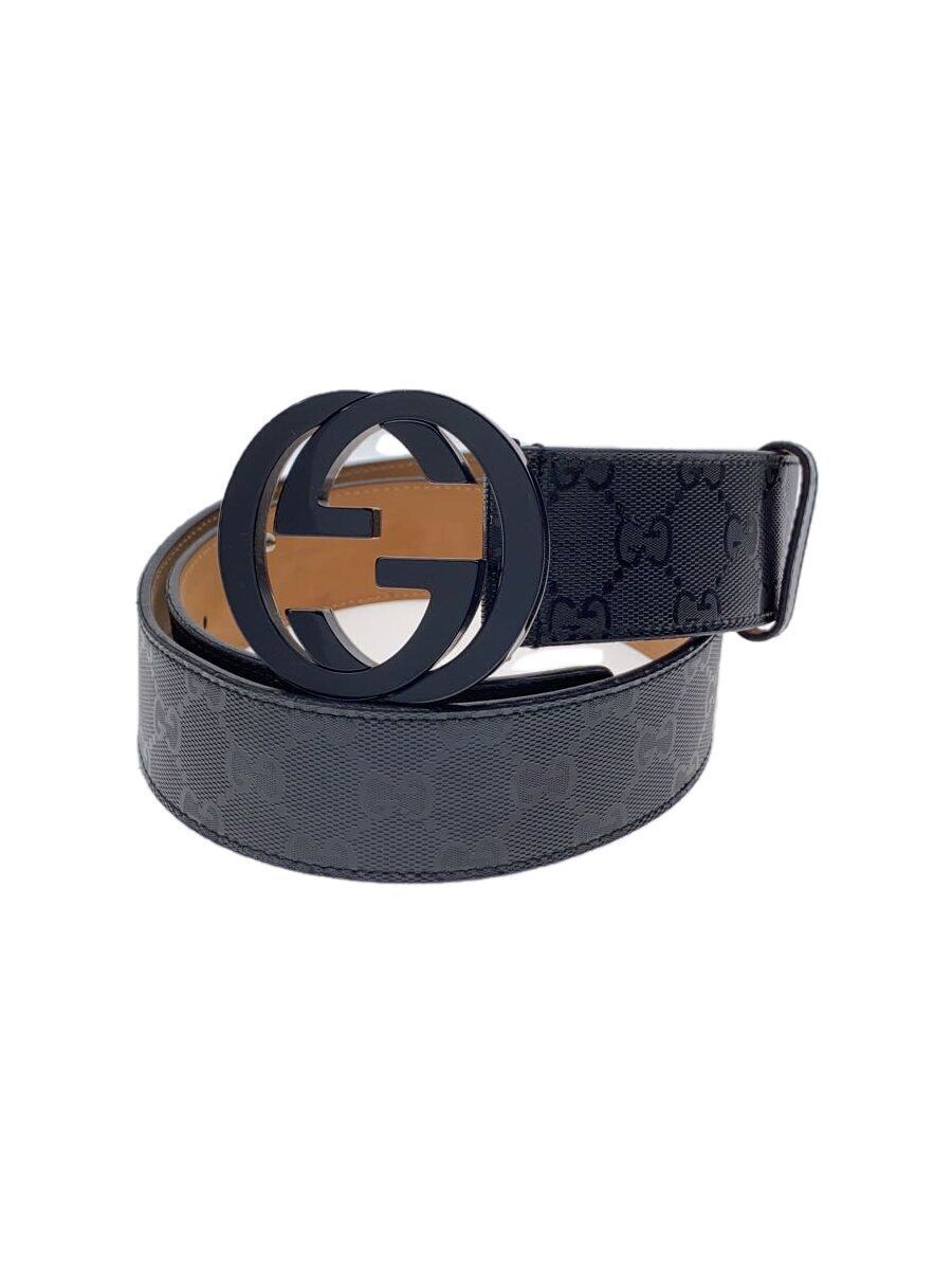 GUCCI belt leather Black total pattern men's 223891 214351 GUCCI belt leather Black total pattern men's 223891 214351