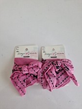 Lot Of 2 Sc nci XO Morgan Simianer Pink Black Scarf Bandana Print Hair Tie