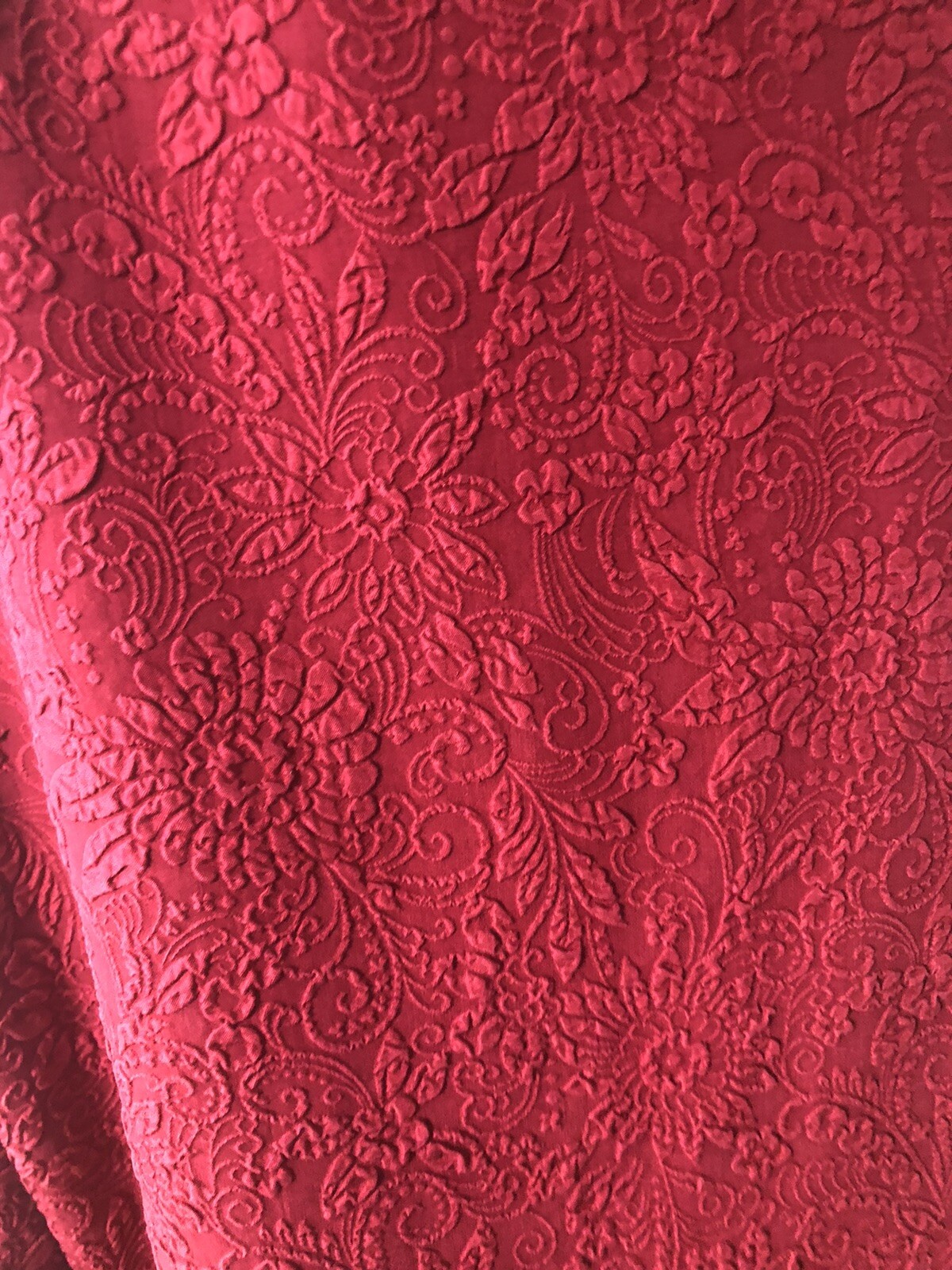 Spring Texture Silk SILK BOUTIQUE BURGUNDY TEXTURED SILK COLLARLESS BUTTO… - Gem