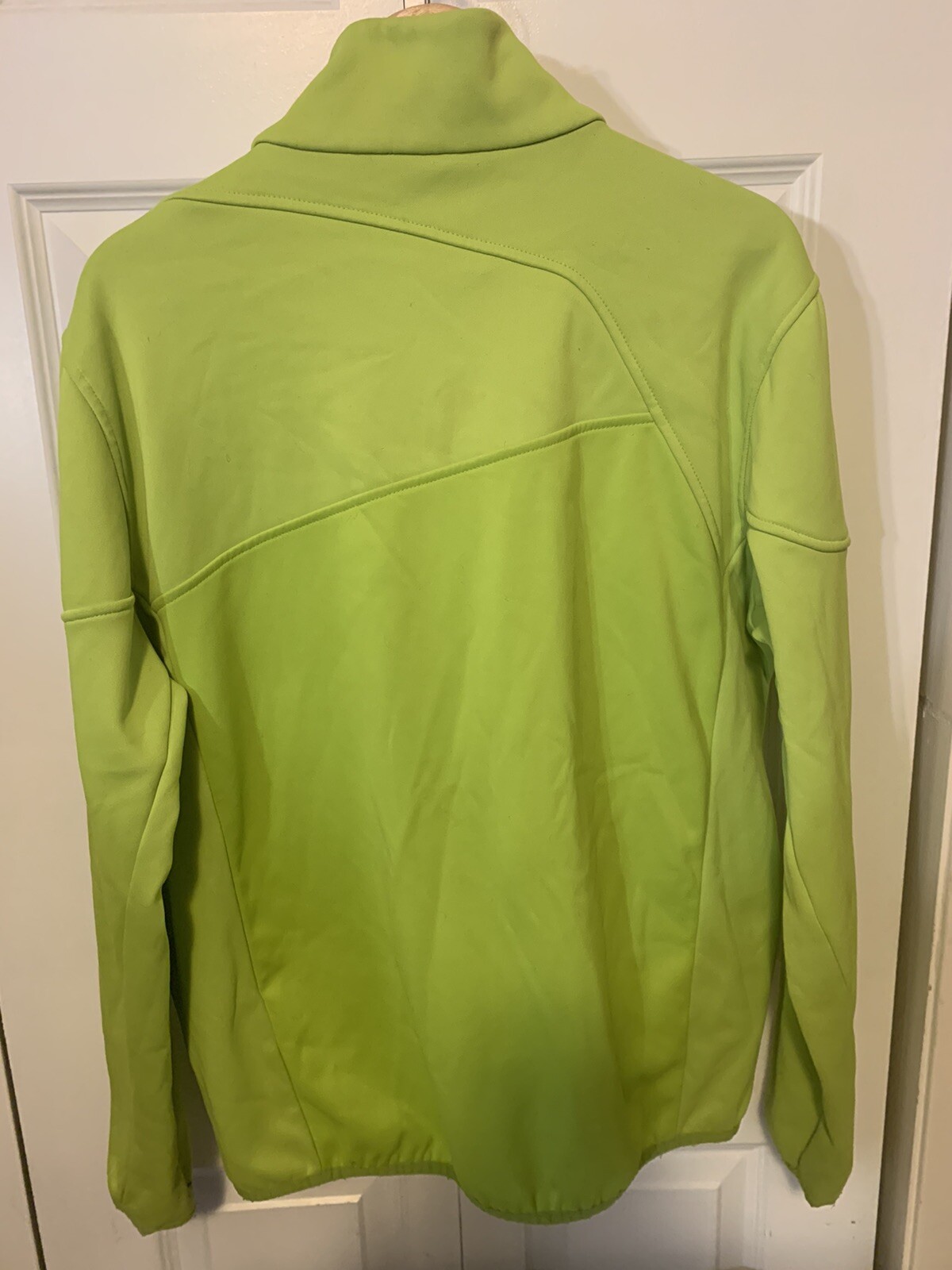 Spyder Mens Sz L mid weight Neon Green Gray Jacket
