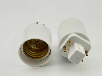 Rebaydo  2pcs GX24 4 Pin to E26/E27 Converter