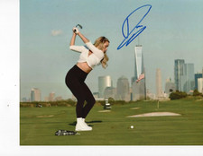 SUPER SEXY GOLF INFLUENCER PAIGE SPIRANAC SIGNED HITTING DRIVER 8X10