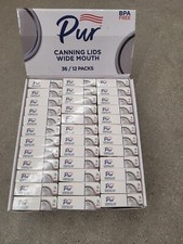 CASE OF 36 PACKAGES - PUR Wide Mouth Canning Lids (12 Pack Lids)(432 Total Lids)