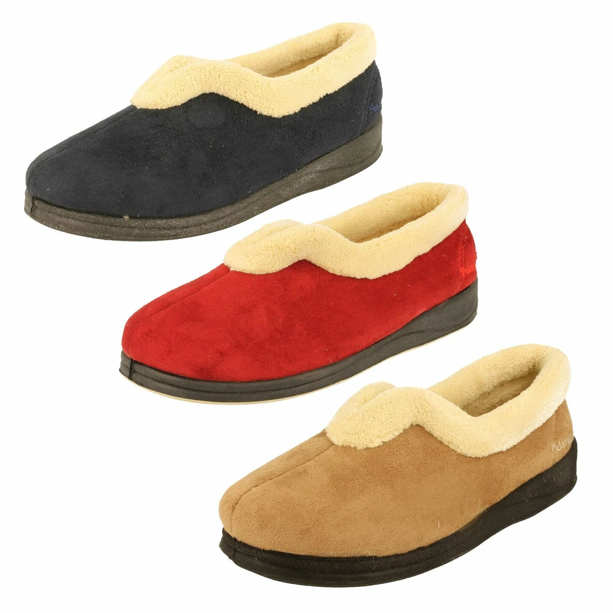 Ladies Padders Carmen Slippers Wide 2E Width Fitting