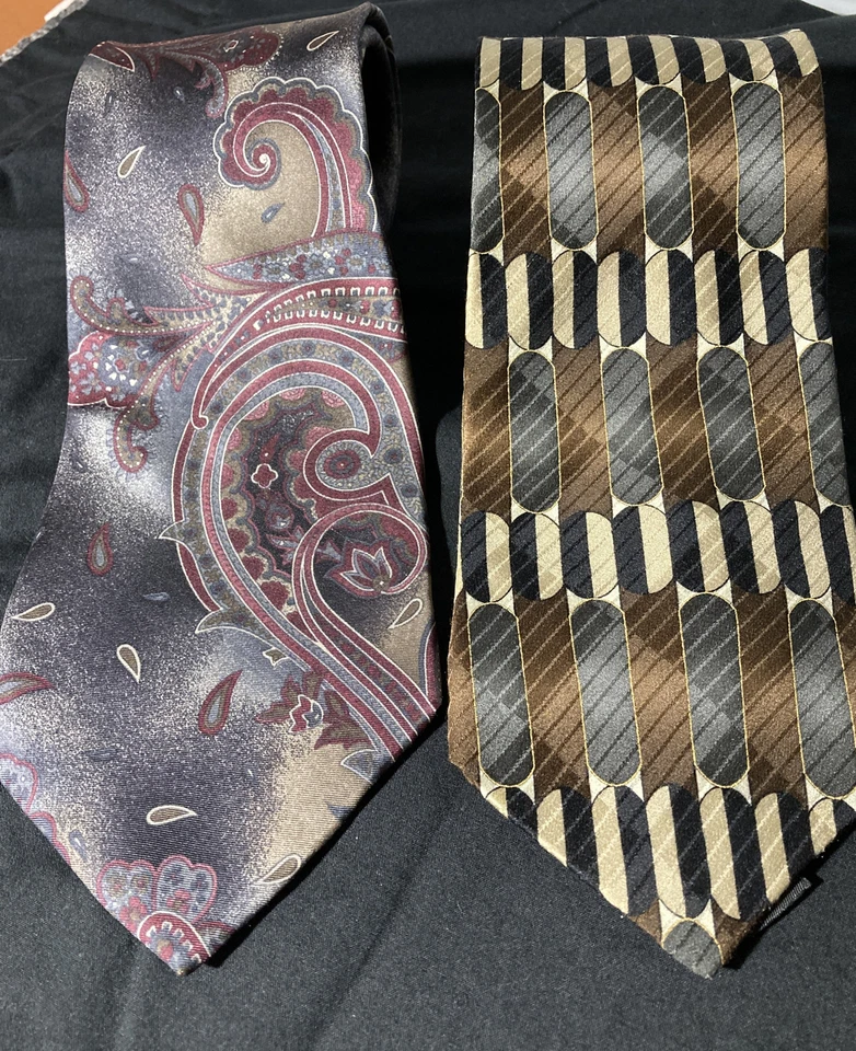 Corbatas Tailors Row para hombre, 100 % seda, lote de 2 Foto 2 de 4