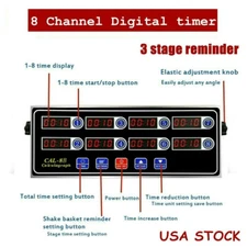 US Digital Commercial Countdown 8 Channel Timer Kitchen Calculagraph Loud Alarm