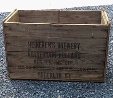 Antique Heineken brewery wooden beer crate Austin Nichols co. Brooklyn NY Beer