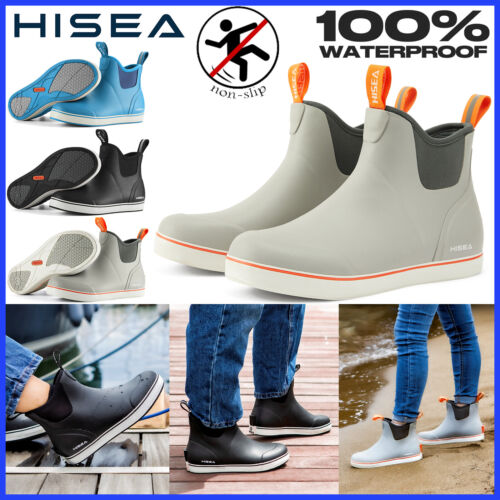 HISEA Women Ankle Deck Boots Waterproof Slip Resistant Fishing Sailing Rain Boot