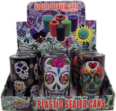 Candy Skull Vacuum Sealed Herb Stash Jar Container Airtight Smell Proof/1 piece