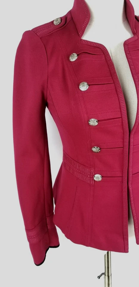 Chaqueta WHBM Mujer Talla 00 Roja Militar Steampunk Ponte Manga Larga Blazer Foto 2 de 4