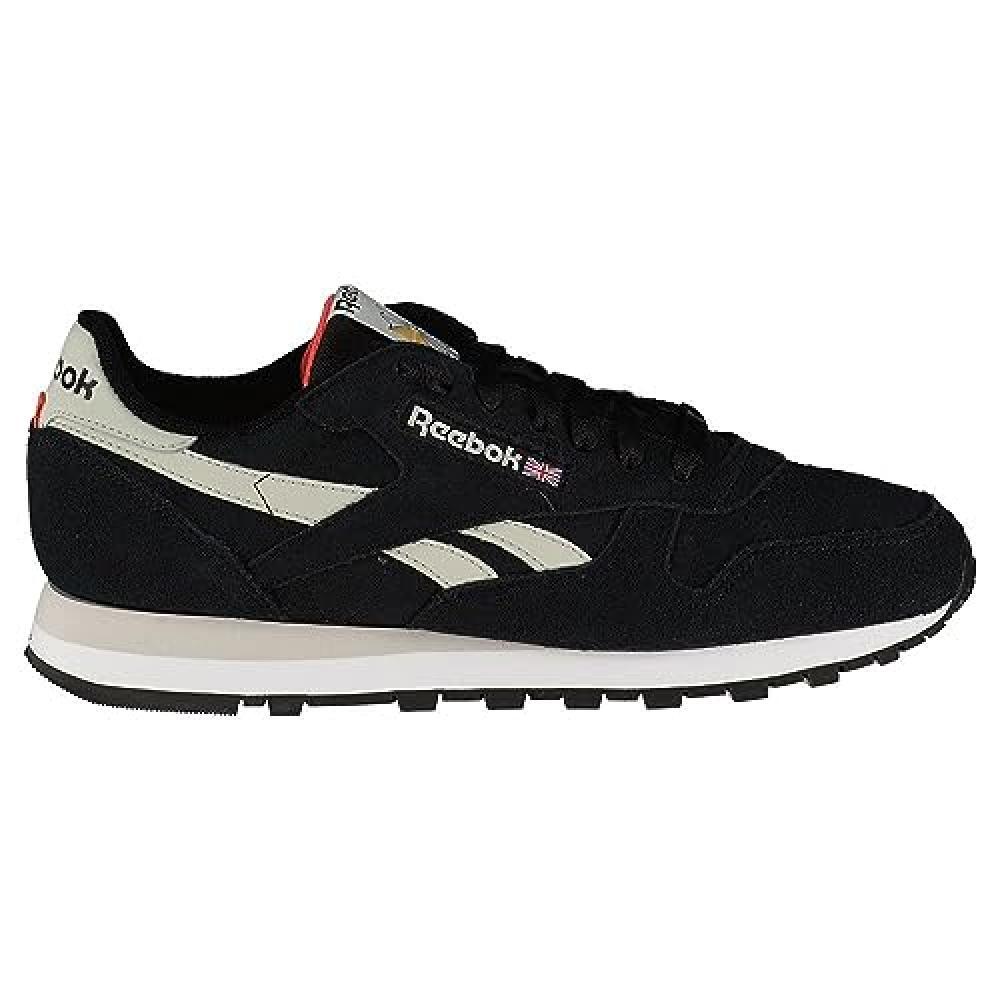 (TG. 37.5 EU) Reebok Classic Leather, Sneaker Unisex-Adulto, CBLACK/STEFOG/Cherr