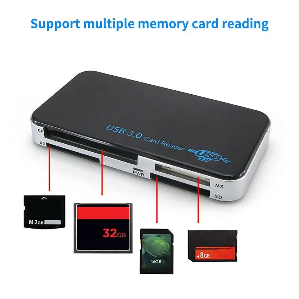 LOTE de tarjetas de memoria adaptador lector de tarjetas USB 3.0 5 GBPS apto para CF/TF/SD/Micro SD/XD/M2/MS Foto 4 de 4