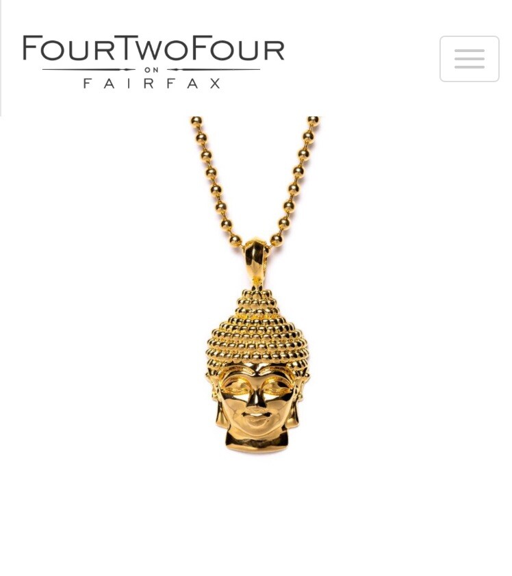 424 Fairfax Buddha 18k Gold Necklace Pendant Silver 925 Franco
