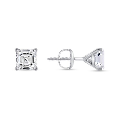 1,5 ct Asscher Lab Grown Diamant Ohrstecker 14 K Weißgold F/VS Martini Schraube