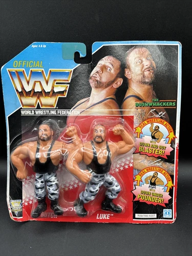 1991 Hasbro WWF THE BUSHWHACKERS BUTCH & LUKE Official World Wrestling Fed Card