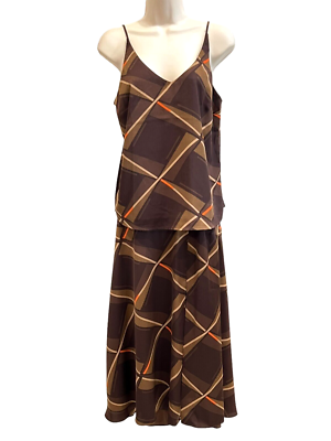 NWT Banana Republic Burnt Umber Satiny Slip Strap Top & Slit Skirt Dress SMALL/2 | eBay NWT Banana Republic Burnt Umber Satiny Slip Strap Top & Slit Skirt Dress SMALL/2 | eBay