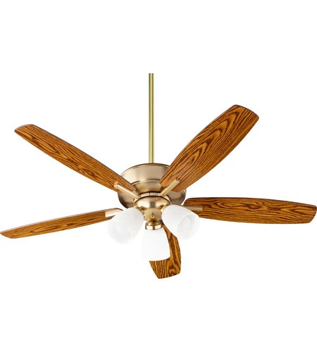 BREEZE 52" AGED BRASS INDOOR CEILING FAN WITH REVERSIBLE BLADES - Picture 1 of 1