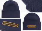 CANADA GOOSE Emblem Merino Wool Embroidered Logo Beanie Toque Hat Mütze Hut Bnwt