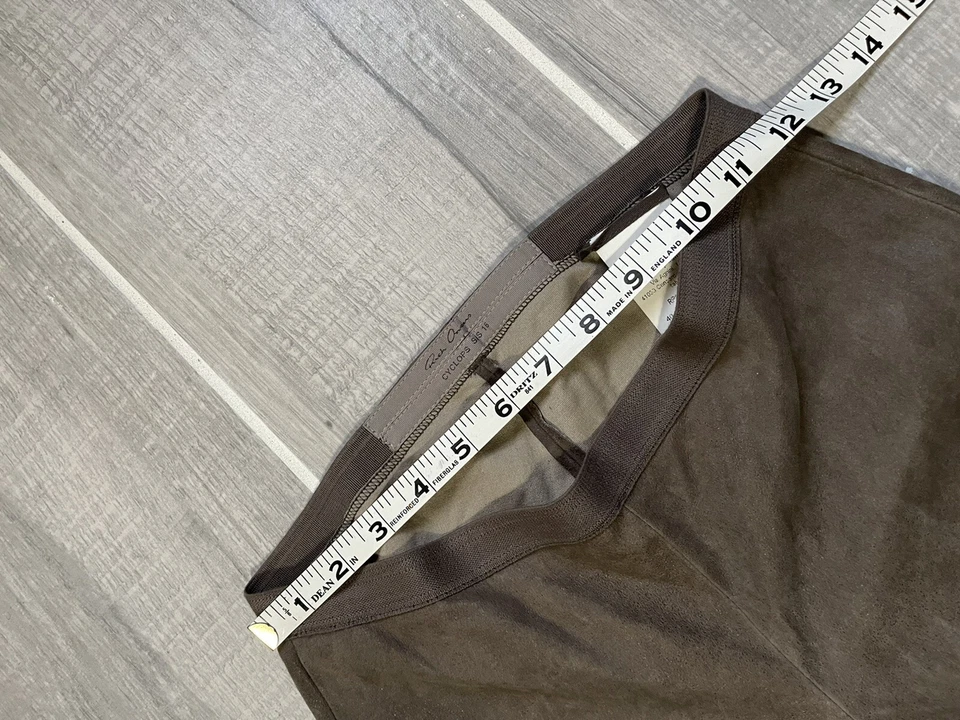 Legging Rick Owens Cyclops SS16 Cuero Beige Marrón Gamuza Talla 6 EE. UU. Foto 4 de 4