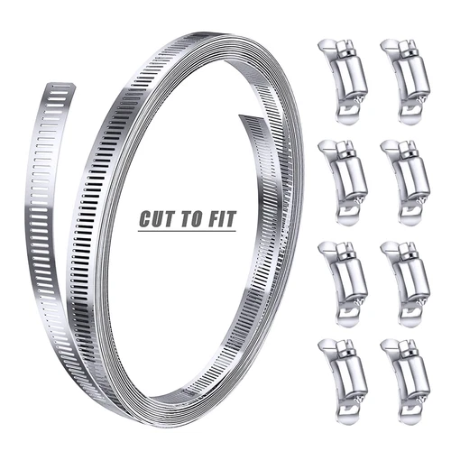 304 Stainless Steel Hose Clamp Assortment Kit DIY Cut-To-Fit 12 FT Metal - Picture 7 of 13