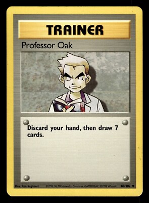 Professor Oak 88/102 Base Set Pokemon Card - 2