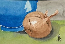 Original Watercolor Painting, 5in x 7in Still Life By Sarazen AnYin