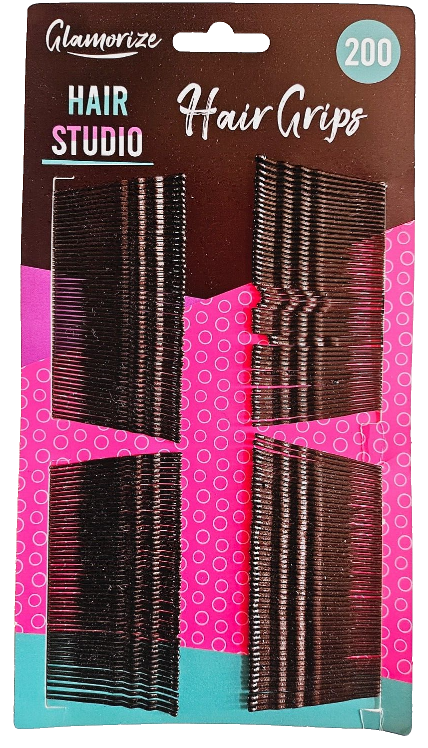 200 Hair Grips Black Bobby Pins Waved Styling Clips Slides
