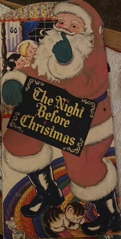 RARE Publishing Whitman,The Night Before Christmas 1949 Flocked Velvet Vintage - Image 4 of 4