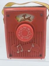 Vintage Fisher Price Music Box Pocket Radio Toy 1969 USA Collectible Works 5"