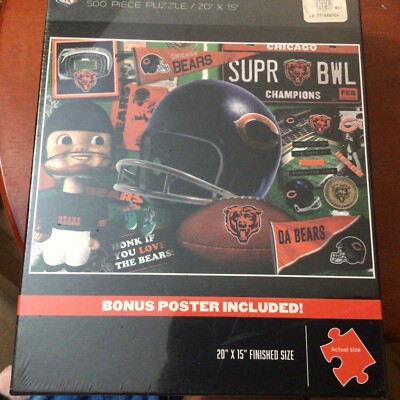 NFL Chicago Bears Puzzle 500 Pieces 20” X 15” NEW SEALED Nice | eBay
