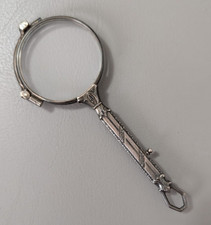 Antike Silber Lorgnette Stielbrille Klappbrille ohne Kette Sammlerware