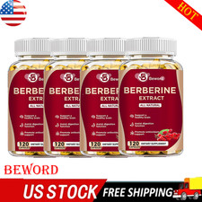 4 Packs Berberine 1200mg High Absorption For Blood Sugar Immune 3 Months Supply