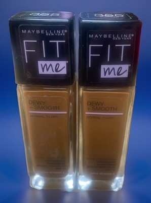 Maybelline Fit Me! Dewy + Smooth Foundation 355 Coconut Lot Of 2 Bottles