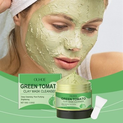 Green Tomato Clay Mask, Deep Pore Cleansing & Oil Control, Mud Mask for Face
