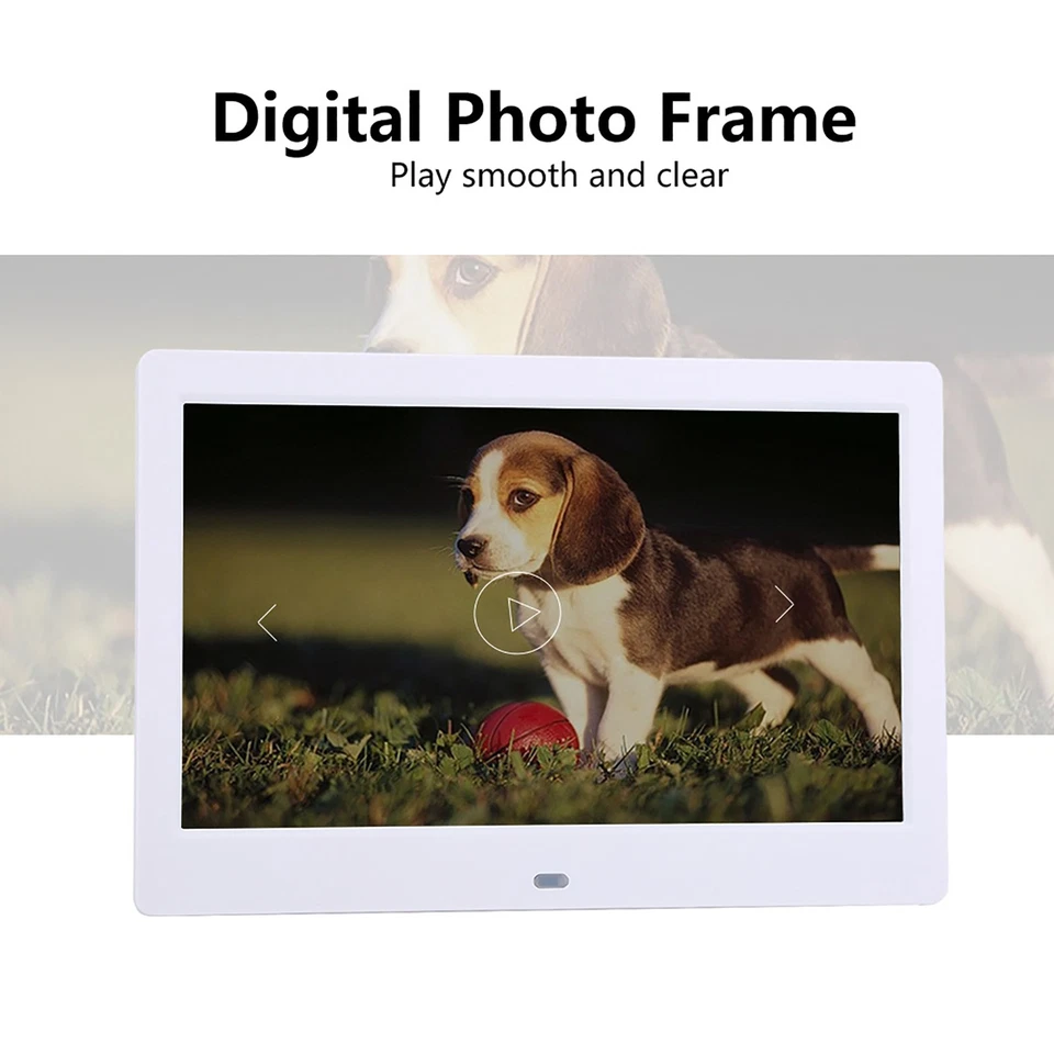 10 HD Screen Digital Photo Frame Alarm Clock MP3/4 Movie Player (White ) - Image 2 of 4