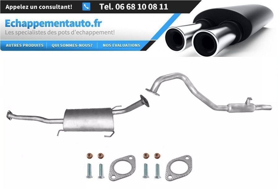 Ligne échappement Nissan Patrol 2.8 GR TD 4x4 1988 1989 1990 1991 silencieux 2972mm