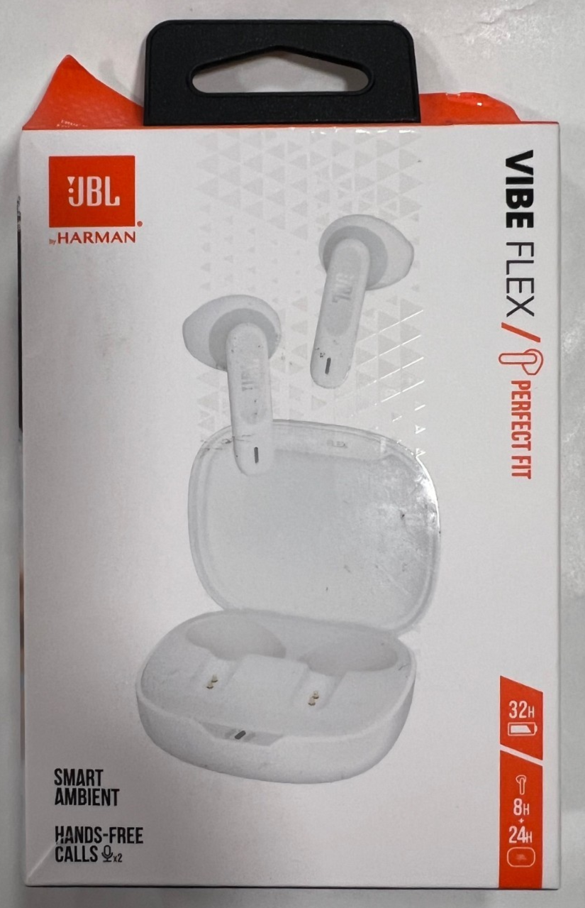 JBL Vibe Flex Wireless In-Ear Earbuds White USED