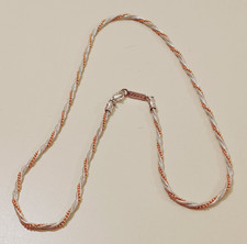 Vintage Napier 24" Two Tone Gold Silver Tone Twisted Rope Chain Necklace Gift