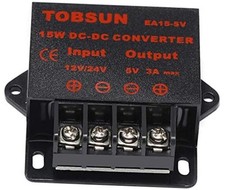 DC 12V 24V to 5V 3A Converter DC Voltage Reducer 12/24V to 5V 3A ABS Shell
