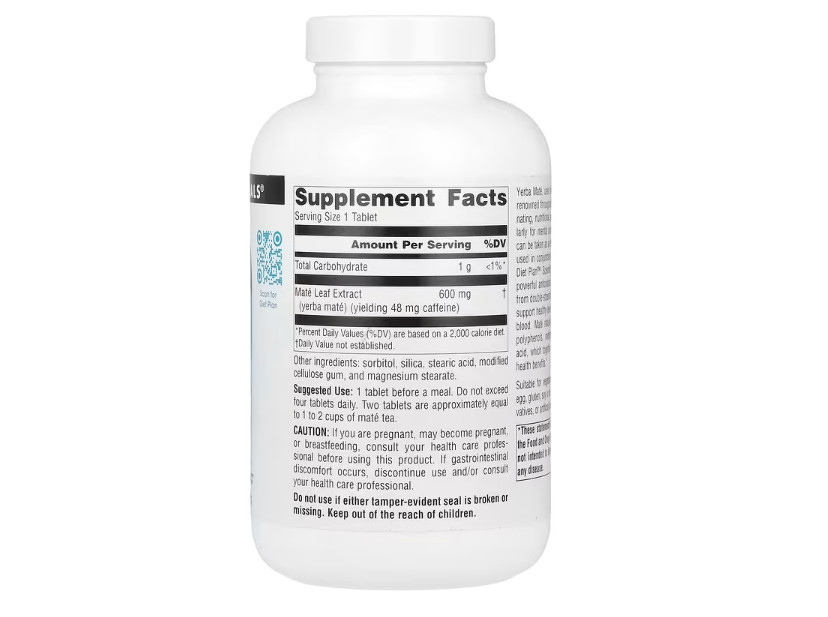 Source Naturals Yerba Mate 600 mg 180 Tabs