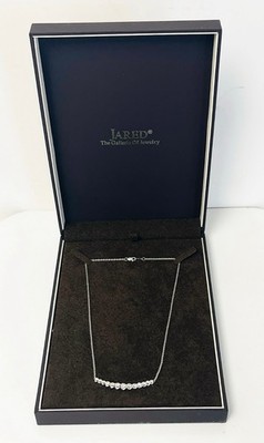 18K White Gold Diamond Journey Necklace 16  6.5g Jared Graduated Diamonds
