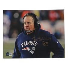 Autographed Bill Belichick New England Patriots 8x10 Photo with Beckett COA