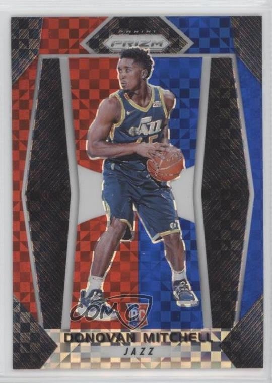 2017-18 Panini Prizm Red White & Blue Prizm Donovan Mitchell #117 Rookie RC 1pd