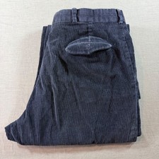 LL Bean Corduroy Trousers Mens 36 Navy Blue Good Vintage Made in USA Wide Wale