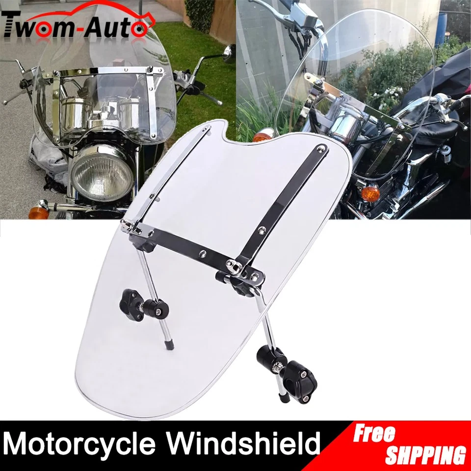Clear Motorcycle Windshield For Harley Heritage Springer Dyna Glide Softail FX - Изображение 3 из 4