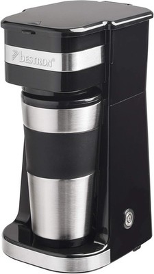 Bestron Kaffeemaschine Camping Filterkaffee Isolierbecher 750W Schwarz 420ml