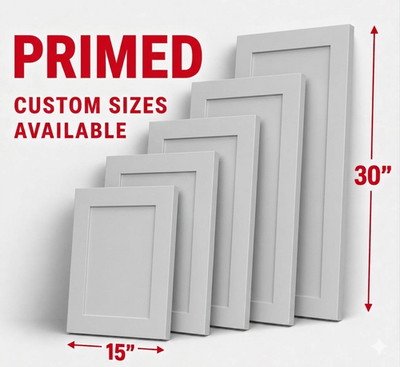 Primed MDF Classic Shaker Cabinet Doors 15x30in 3/4(18mm) Paint-Grade Doors